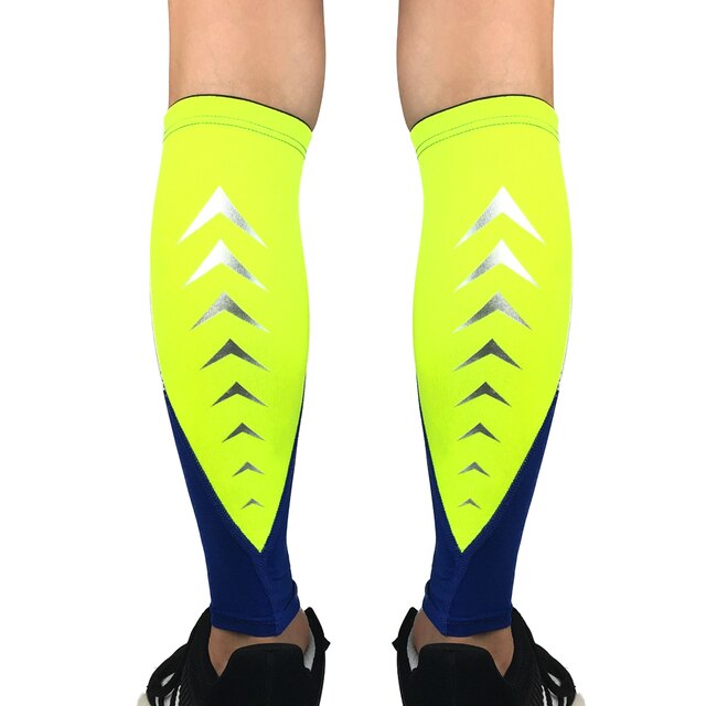  CW-X Unisex Speed Model Calf Compression Sleeve,  Black/Green/Blue, Small : Health & Household